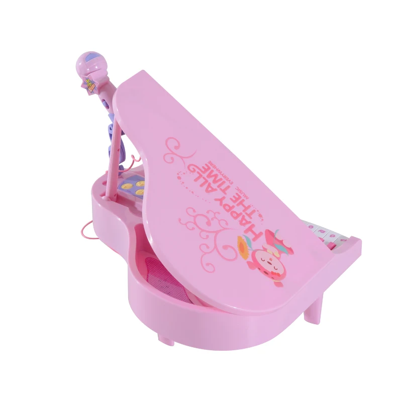 HOMCOM Mini Electronic  Piano W/Microphone-Pink