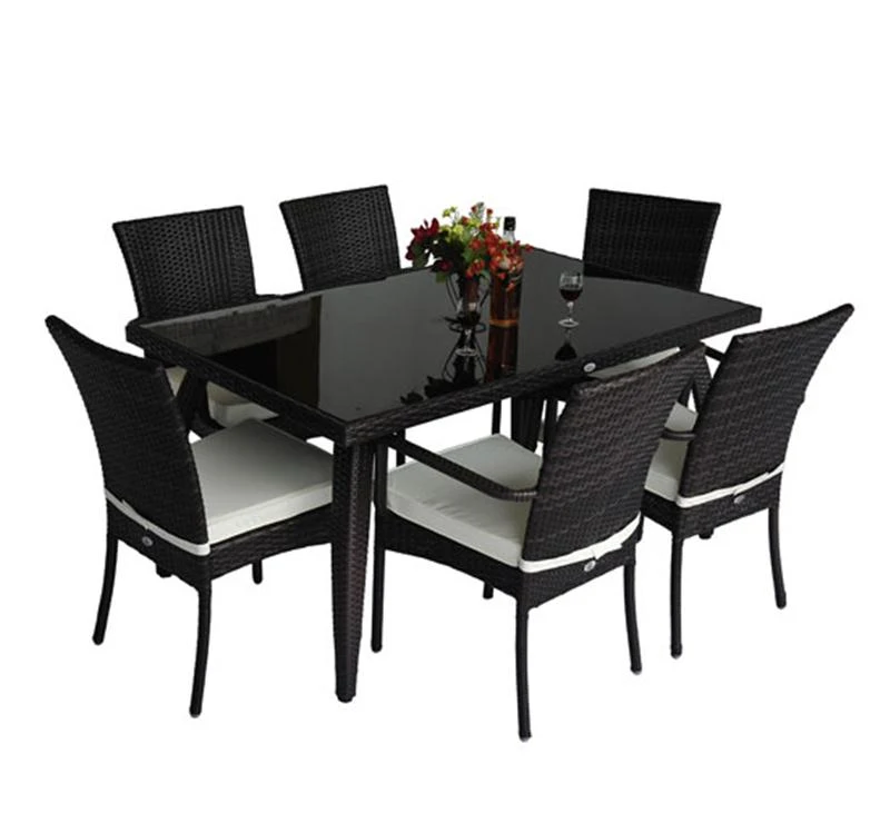Outsunny 7 Pc Rattan Dining Set-Brown