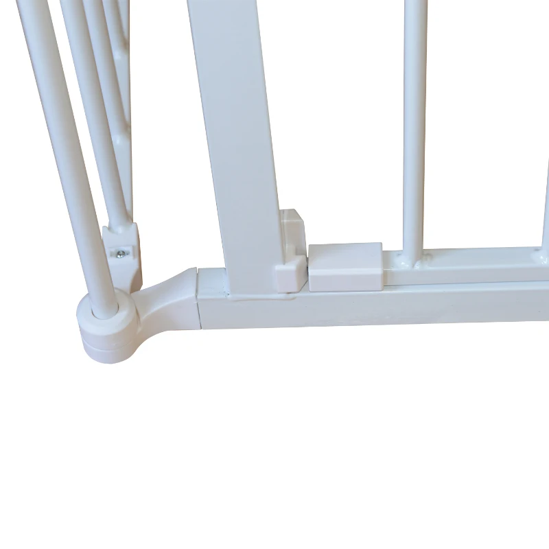 Pawhut 3 Panels Metal Freestanding Pets Safety Gate Barrier-White