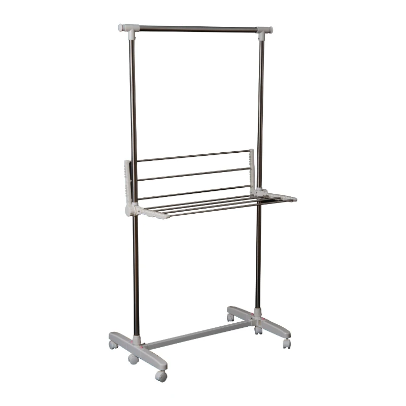 HOMCOM Clothes Hanger Stand W/Wheels