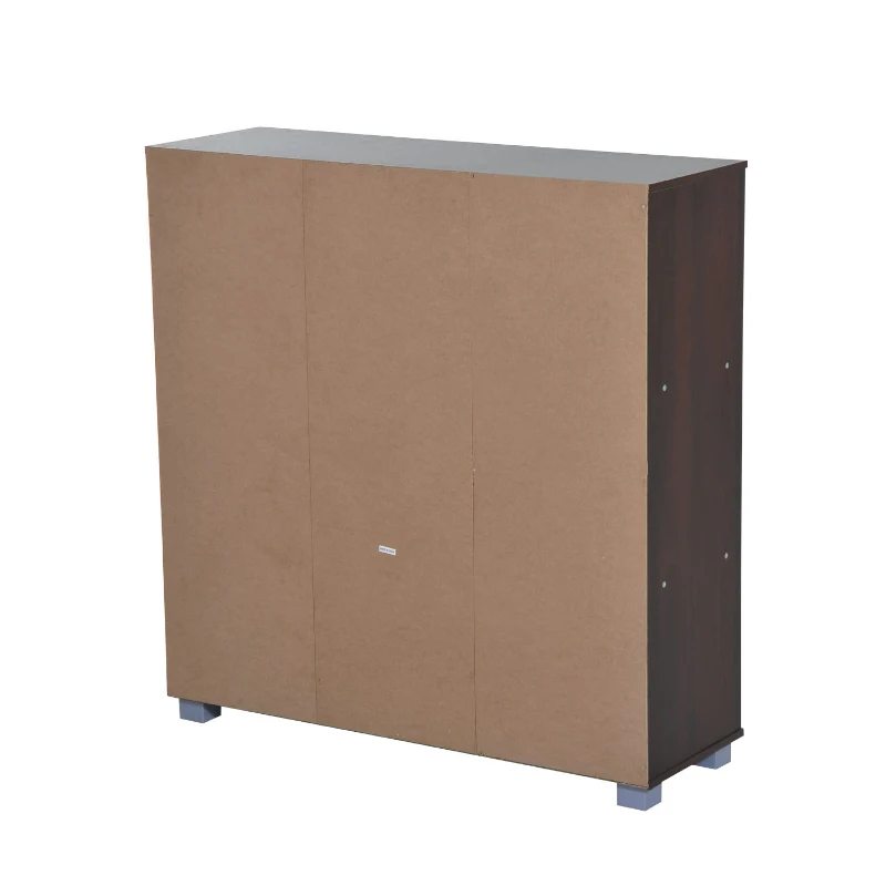 HOMCOM 9-Cube Bookcase W/5 Doors, Particle Board-Dark Coffee