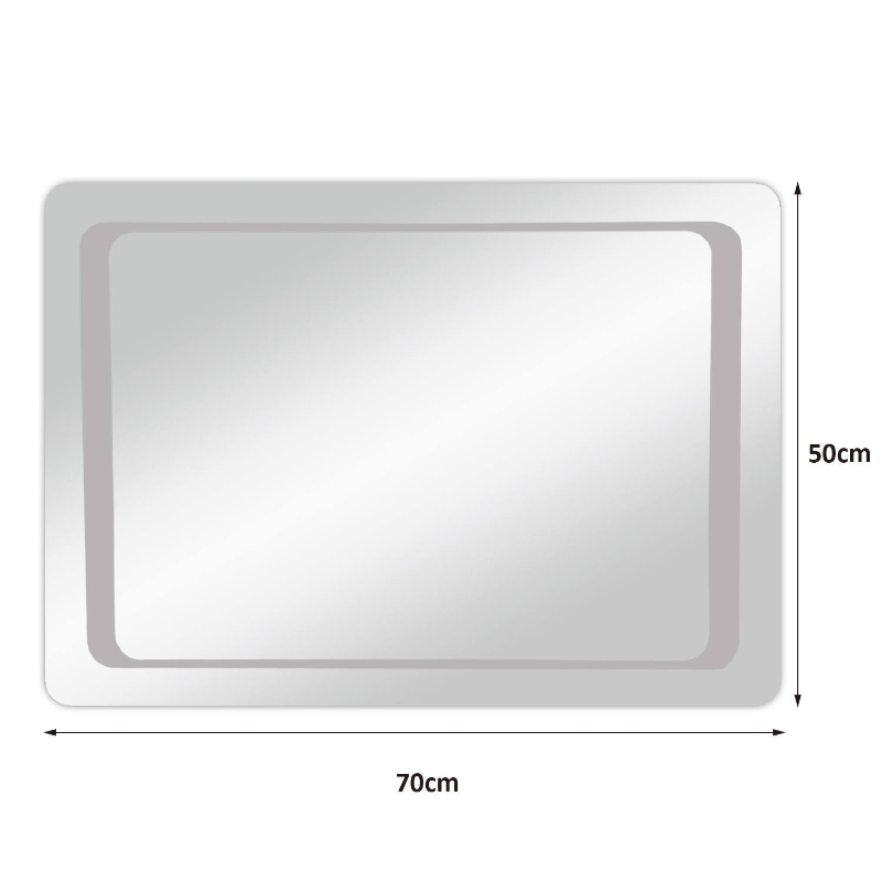 HOMCOM Bathroom LED Illuminated Mirror, 70×50×3.5cm
