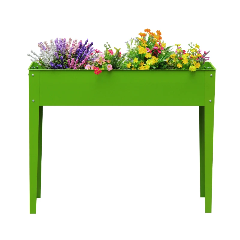 Outsunny Elevated Flower Bed-Bright Green
