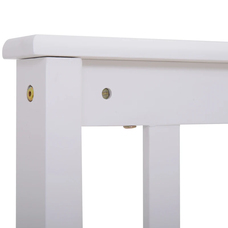 HOMCOM Double Bed Solid Pine Wooden Frame, 208L x 143W x 82Hcm-White and Oak