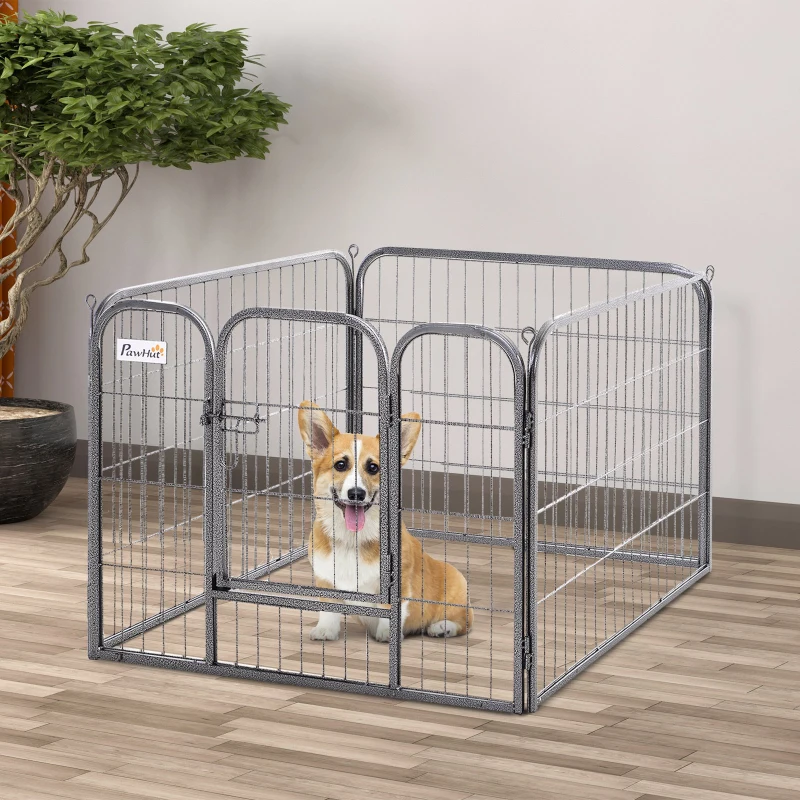 PawHut Heavy Duty Dog Playpen, 4 Panel Puppy Pen, Foldable Dog Kennel Both Indoor Outdoor Use Collapsible Design 82L x 82W x 60H (cm)