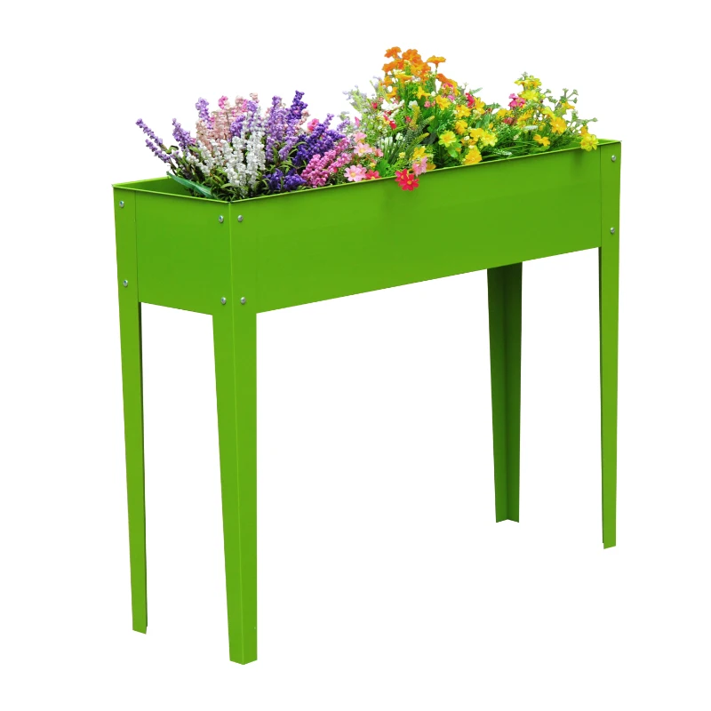 Outsunny Elevated Flower Bed-Bright Green