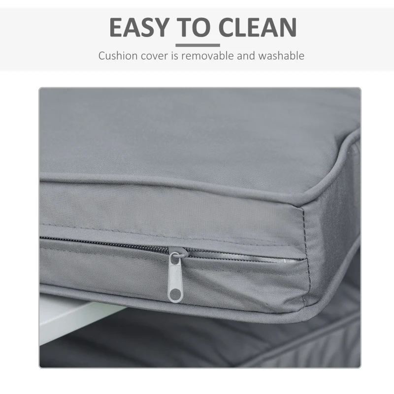 Outsunny 2 Piece Cushion Seat Cushion Back Pad for Rattan Furniture Indoor and Outdoor