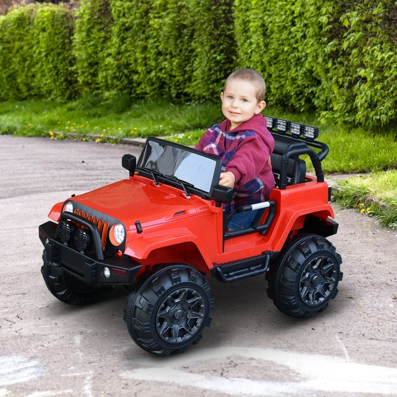 HOMCOM High/Low 2 Speeds Electric Kids Children Ride On Car 12V  w/ Suspension Remote Control Headlights Tail lights MP3 Connection Red