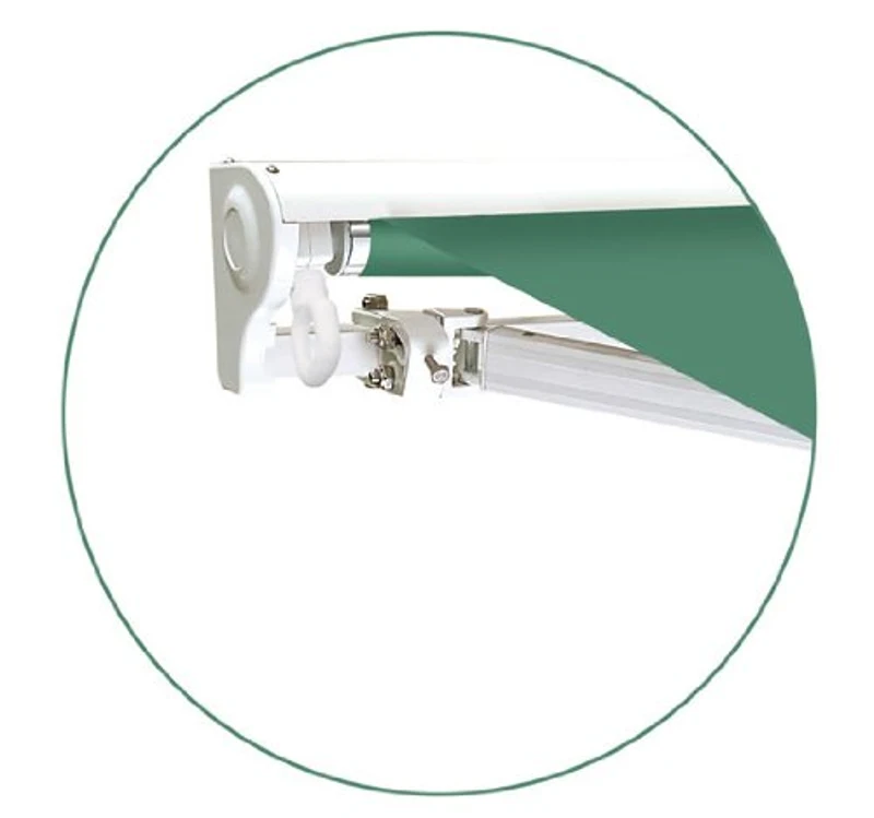 Outsunny 4x2.5 m Half cassette manual Rectangle Awning W/ Fixings and Winding Handle-Green