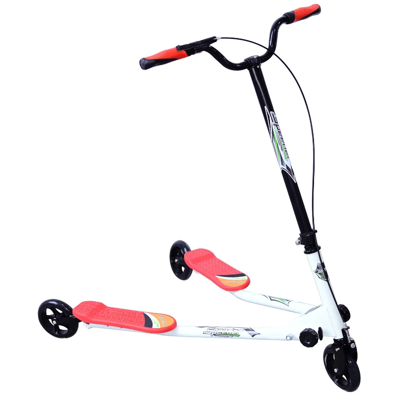 HOMCOM Kids 3 Wheels Speeder Scooter, L Size-Red