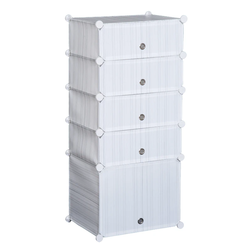 HOMCOM Deep 5 Cubes Shelf-White