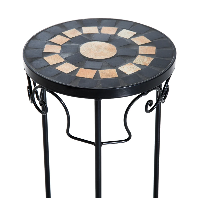 Outsunny Set of 3 Pcs Plant Stand-Black
