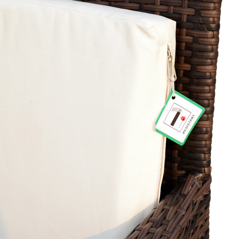 Outsunny 7 Pieces Rattan Dining Set, Galvanized Steel-Brown