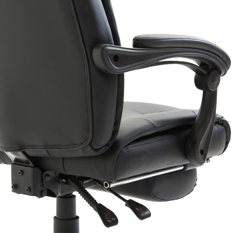 HOMCOM Ergonomic Office Chair W/Footrest,  PU-Black