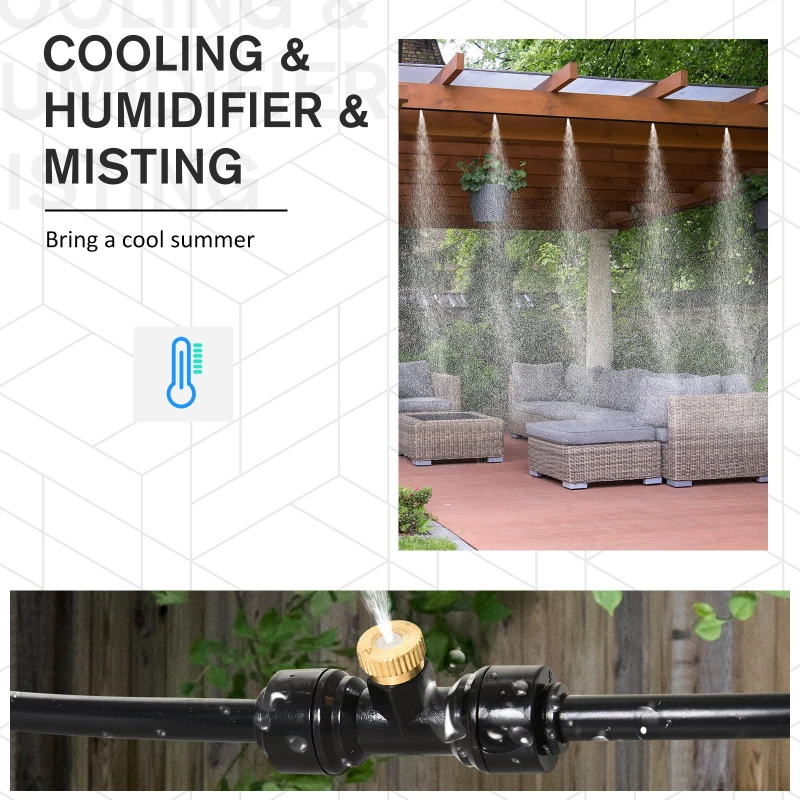 HOMCOM Plastic 16 Nozzle Landstrip Cooling Mist System Black