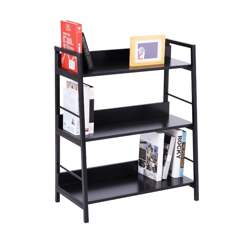 HOMCOM 3-Tiers Heavy Duty Bookcase-Black