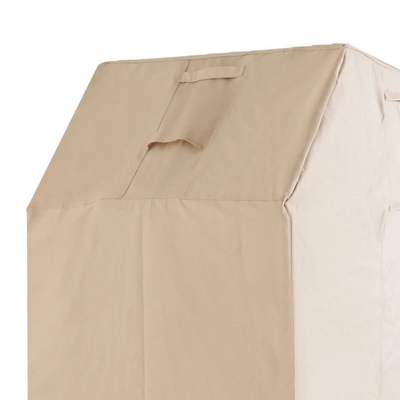 Outsunny Barbecue Grill Waterproof Cover, 185Lx71Wx130H cm, 600D Oxford Cloth-Beige/Coffee