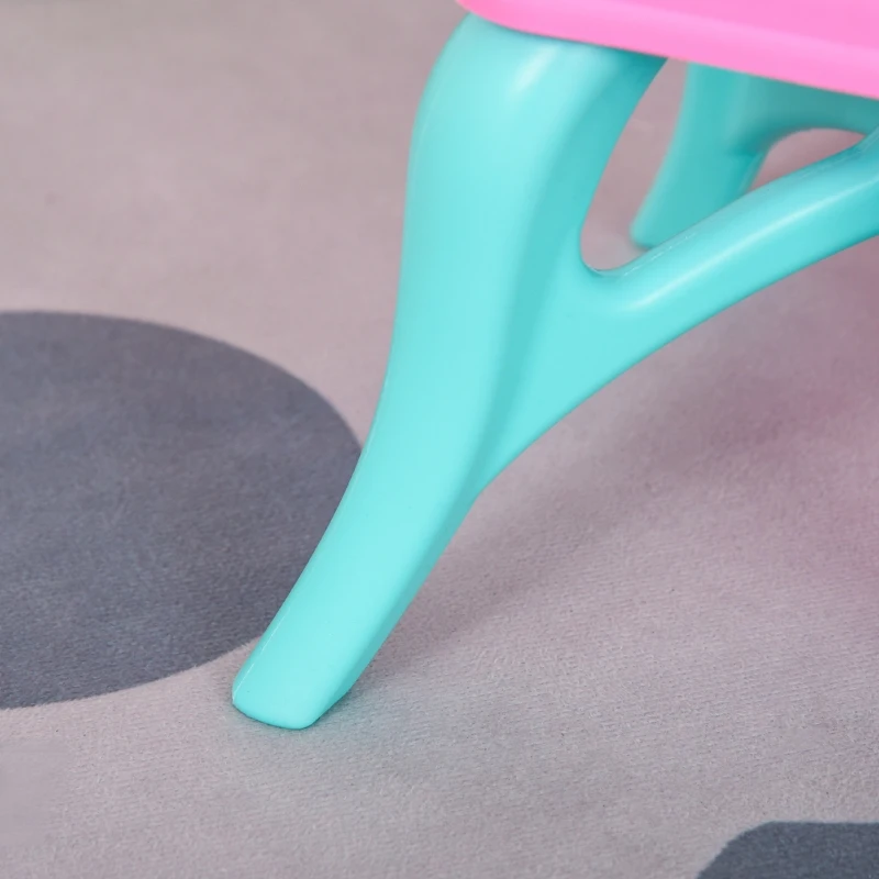 HOMCOM 2 In 1 Kids Vanity Dressing Table Play Set w/ 13 Key Piano Keyboard, Magic Glamour Princess Mirror, Lights, Music, Pretend Toy, Beauty Kit, Stool, for 3-6 Years Pink