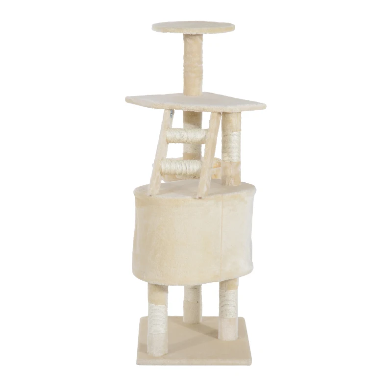 Pawhut 125 cm Cat Tree-Creamy White