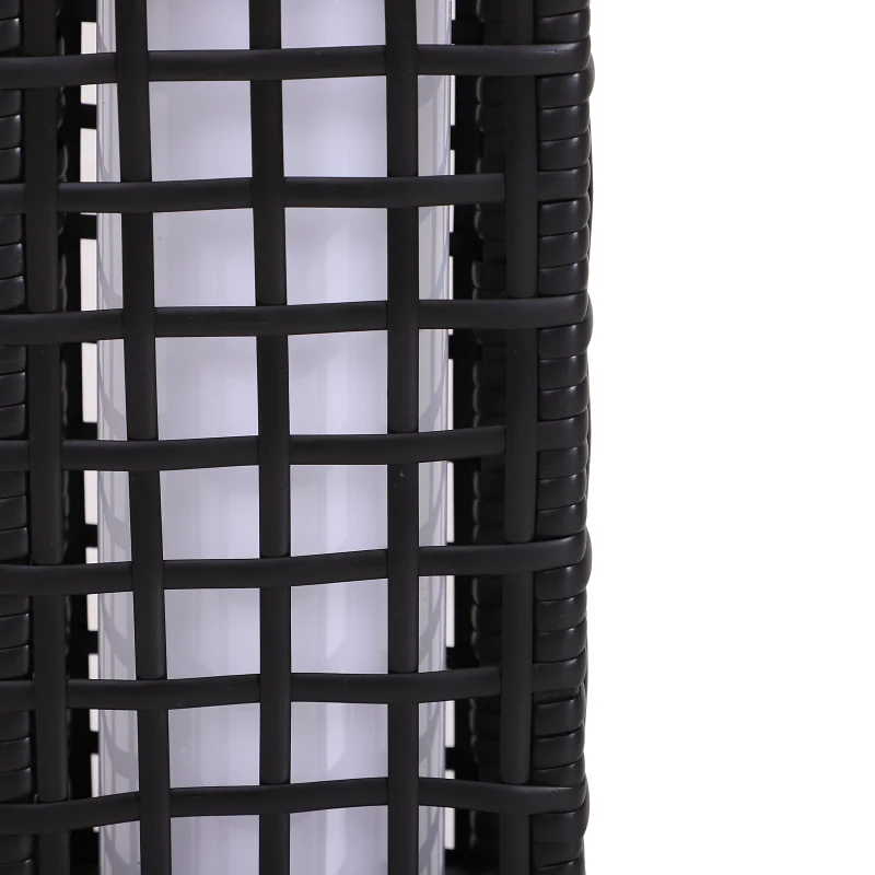 Outsunny Rattan LED Solar Power Lamp, 17Lx17Wx48H cm, PE, Steel-Coffee