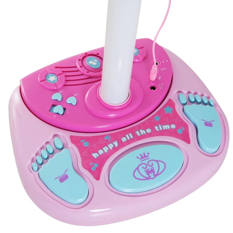 HOMCOM Kids Electronic Karaoke Microphone Stand Set-Multicolour