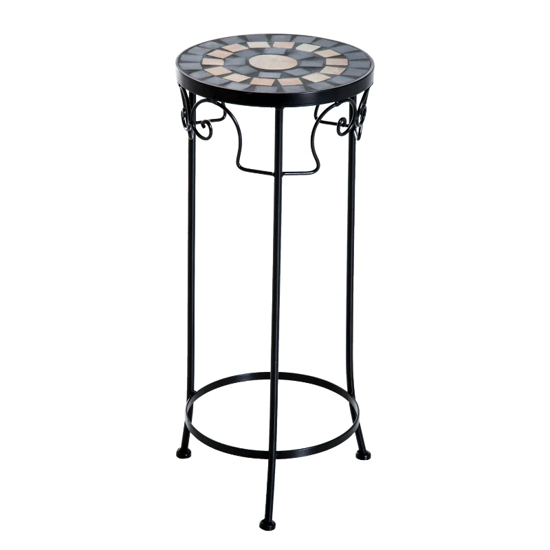 Outsunny Set of 3 Pcs Plant Stand-Black