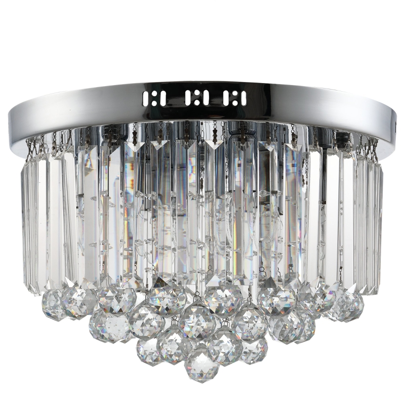 HOMCOM Luxurious Modern Crystal Ceiling Light Crystal Chandelier