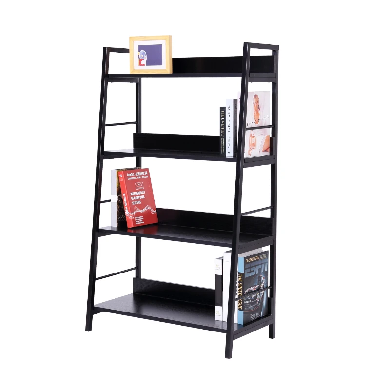 HOMCOM 4 Tiers Heavy Duty Bookcase-Black