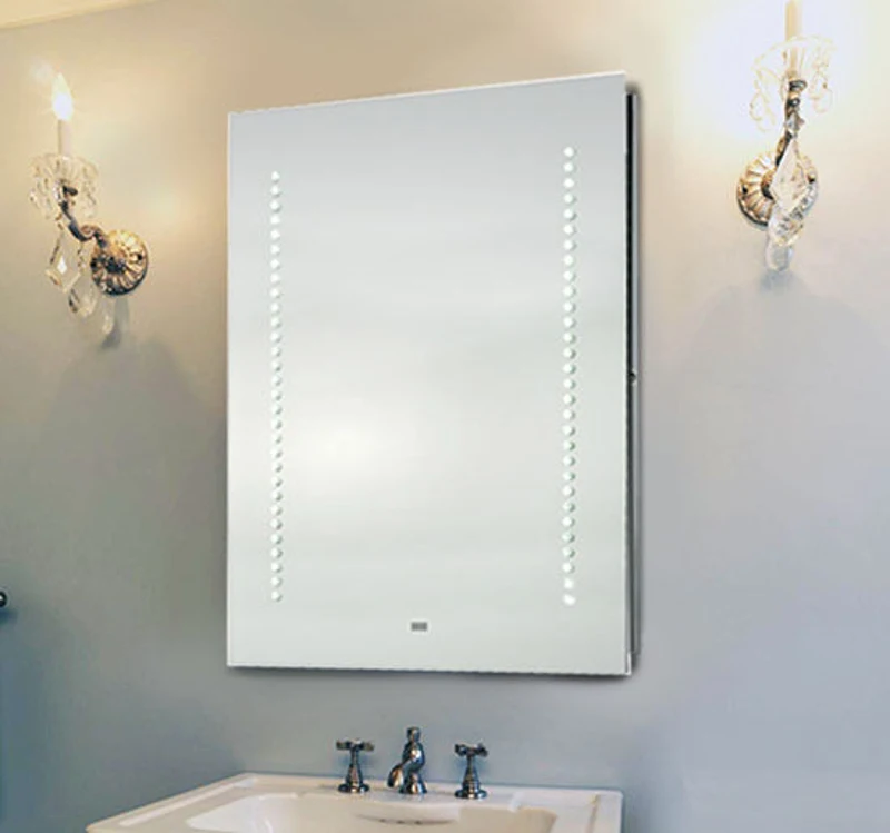 HOMCOM LED Touch Sensor Bathroom Mirror, 70x50x3.5 cm