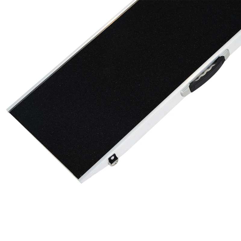 PawHut Aluminium Folding Pet Ramp,overall size 183Lx36Wx5T cm-Black/Silver