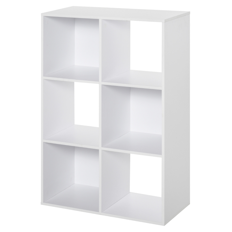 HOMCOM 6 Cubes Shelving Cabinet, Particle Board-White