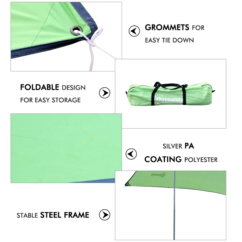 Outsunny Tent Shelter, 3x3 m-Green