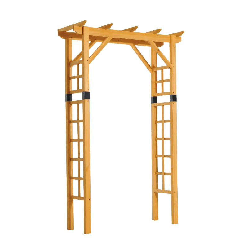 Outsunny Flower Plant Stand, 140Lx60Wx214.5H cm-Yellow/Black