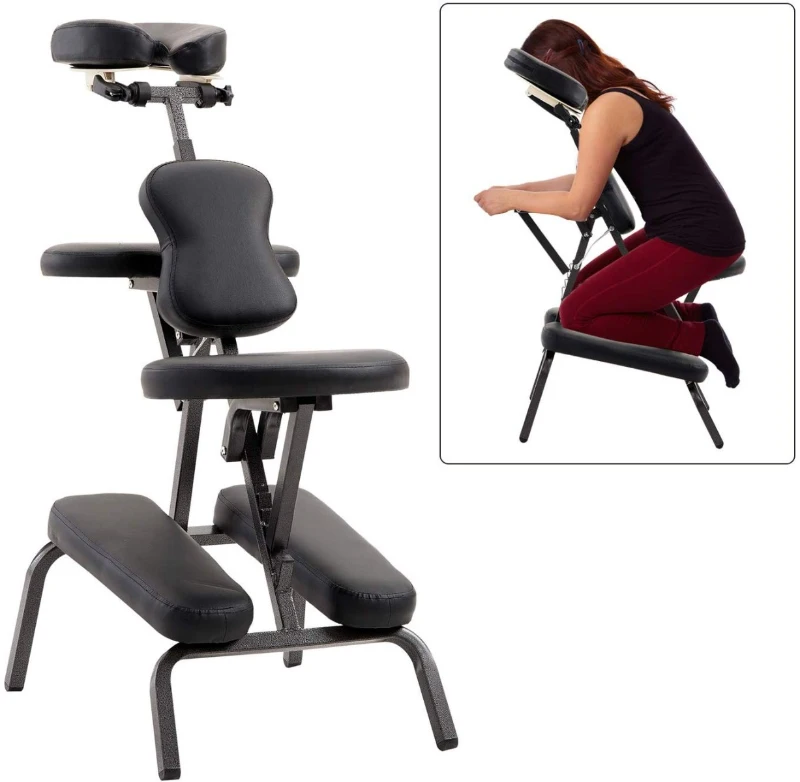 HOMCOM Foldable Massage Chair, Steel-Black