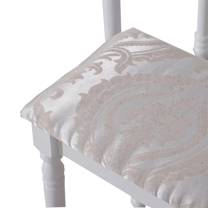 HOMCOM Dressing Table Set W/ Stool and Mirrored Desk-White