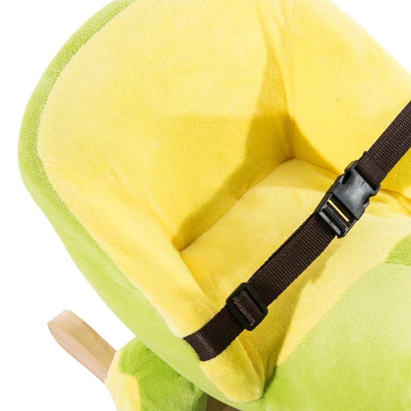 HOMCOM Childrens Plush Ride on Rocking Toy Dinosaur-Green/Yellow