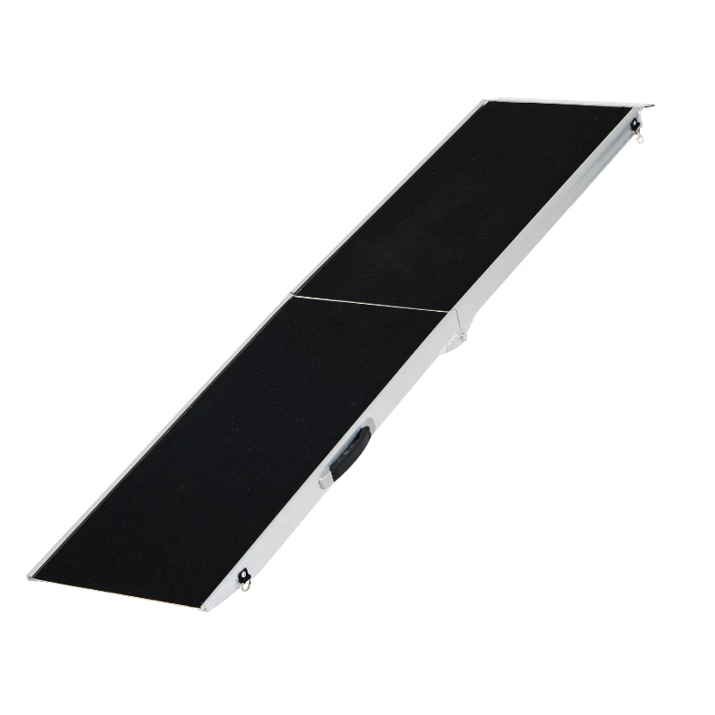PawHut Aluminium Folding Pet Ramp,overall size 183Lx36Wx5T cm-Black/Silver
