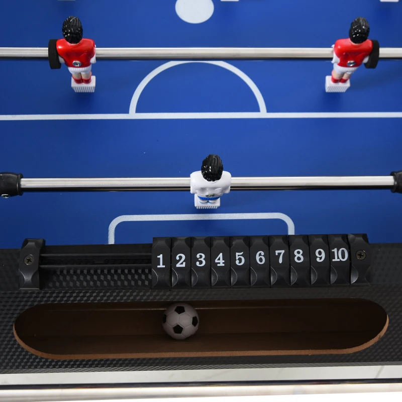 HOMCOM 4.8ft Foosball Table Football Game Table Trolley with Wheels for Indoor Outdoor Soccer Game Kids Family Play Sports Fun