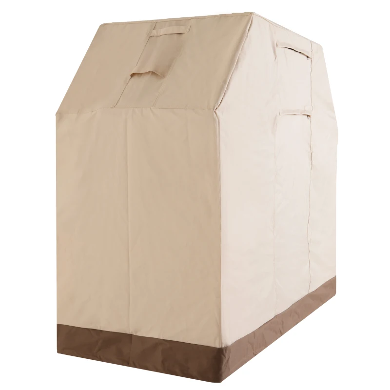 Outsunny Barbecue Grill Waterproof Cover, 185Lx71Wx130H cm, 600D Oxford Cloth-Beige/Coffee