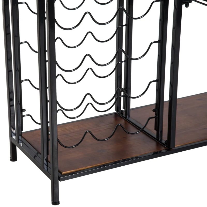 HOMCOM 7-tier 21 Bottles Wine Rack, 74Lx30.5Wx99H cm-Black/Brown