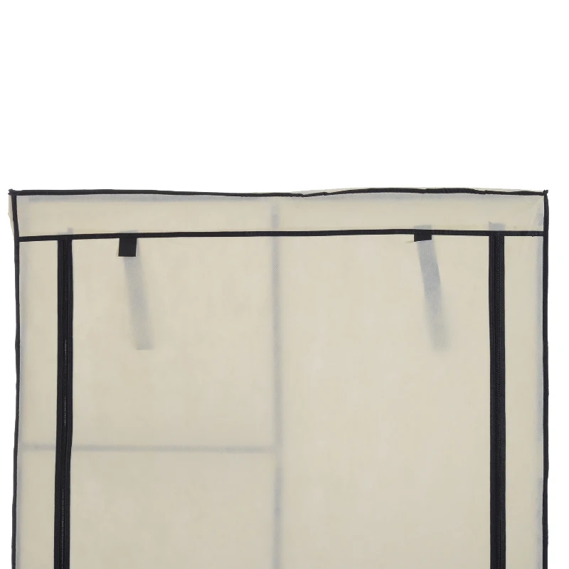 HOMCOM Fabric Wardrobe W/ Shelf Hanger-Beige