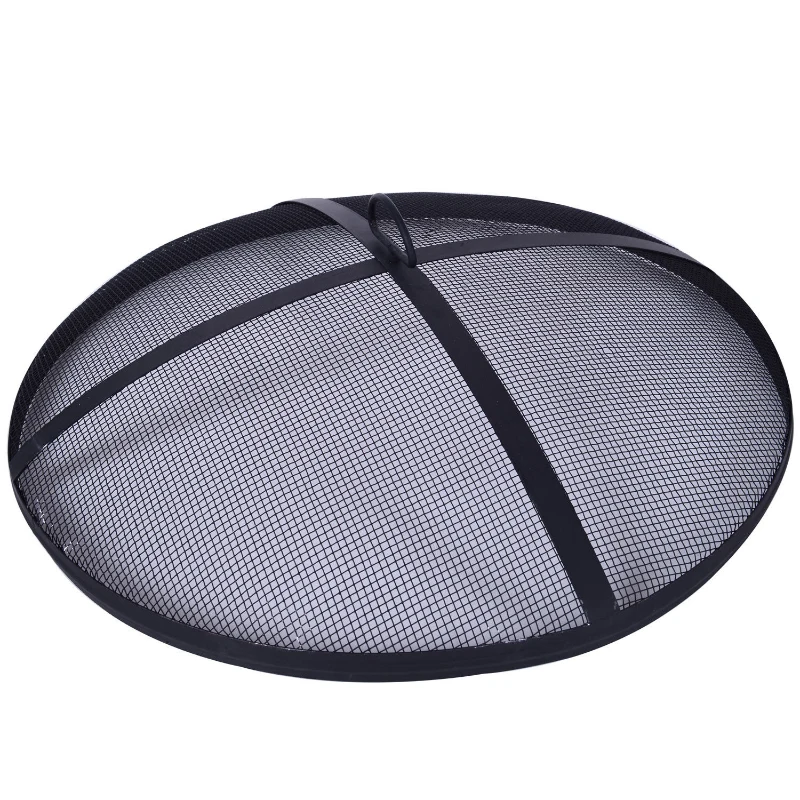 Outsunny Round Outdoor Garden Metal Fire Pit-Black