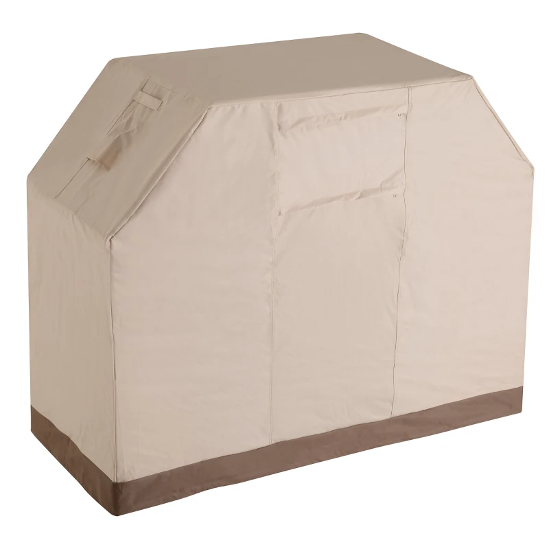 Outsunny Barbecue Grill Waterproof Cover, 185Lx71Wx130H cm, 600D Oxford Cloth-Beige/Coffee