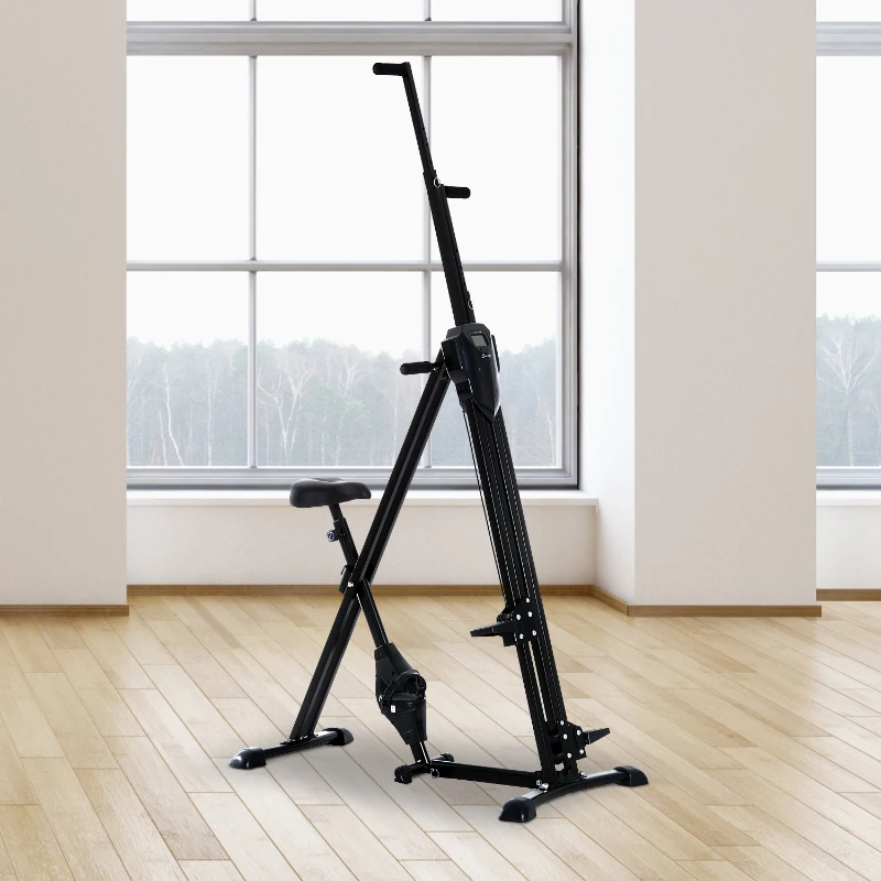 HOMCOM Vertical Climbing Machine W/ Monitor-Black
