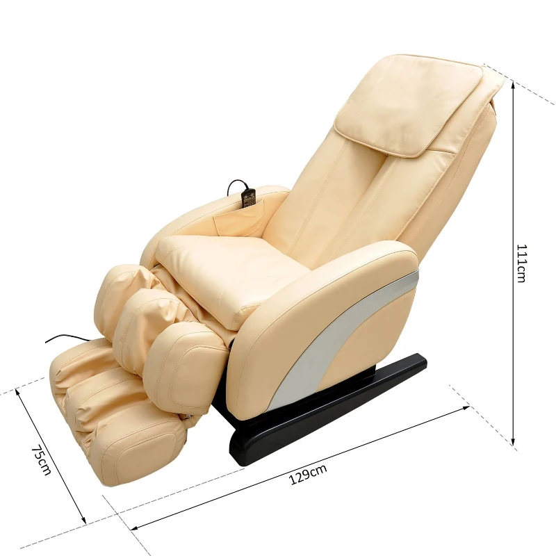 HOMCOM Reclining Full Body Massage Chair W/Heat-Cream