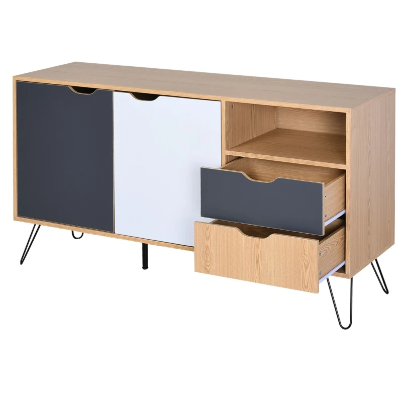 HOMCOM Sideboard Table Cabinet with Storage 2 Drawers Cabinet Bedroom Storage Furniture