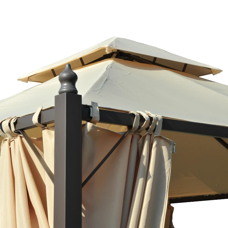 Outsunny Tente de Réception Style Colonial Beige 201 x 43,5 x 22 cm