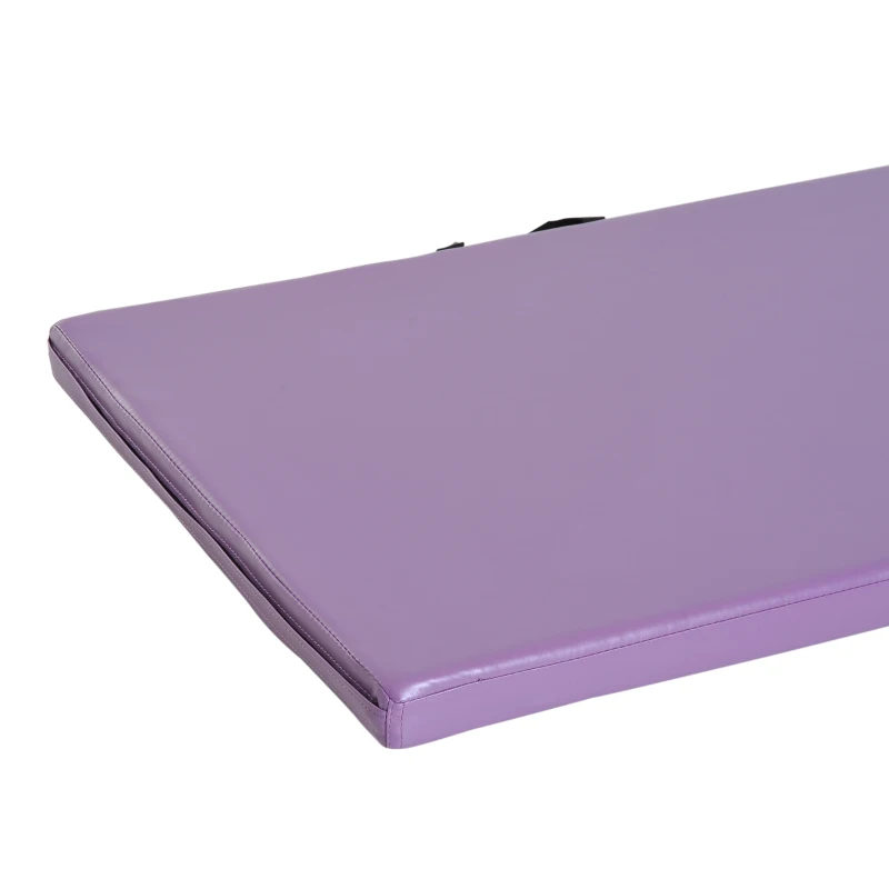 HOMCOM 6FT Polyethylene Foam Folding Exercise Mat w/ Handles Purple