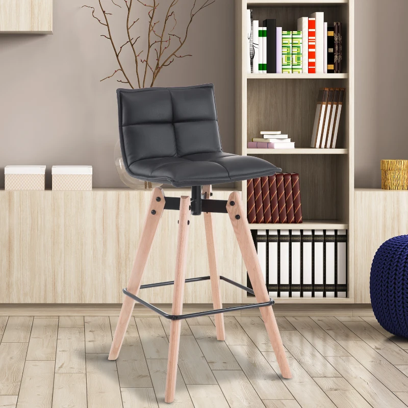 HOMCOM Eiffel Style PU Leather Dining Chair-Black