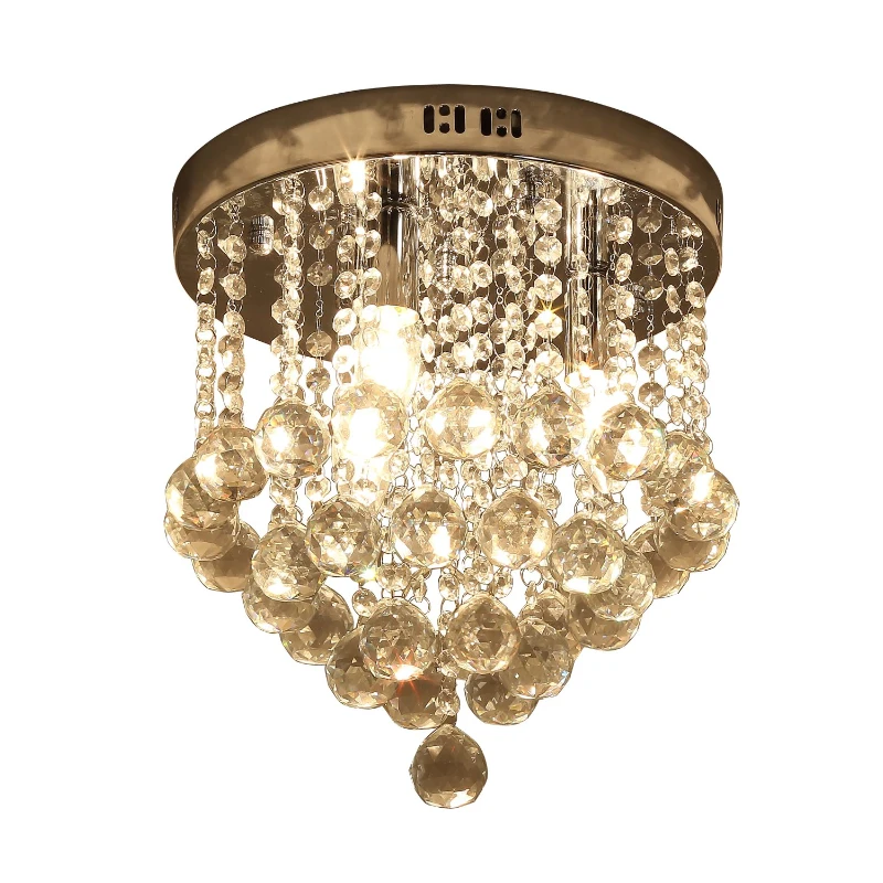HOMCOM Crystal Chandelier Lamp with Fixtures, Ф30 cm